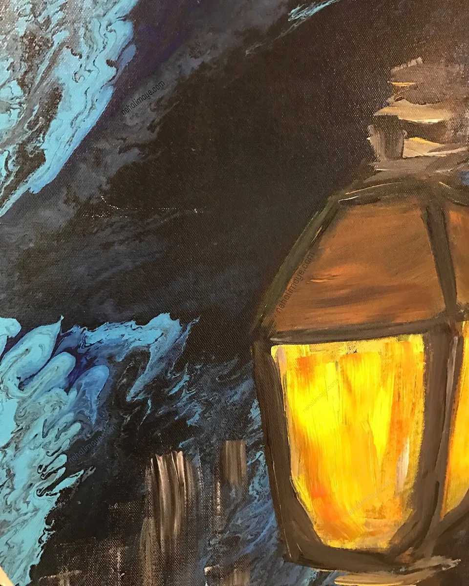 City dreams... take me home - panel 4., a painting by Neha