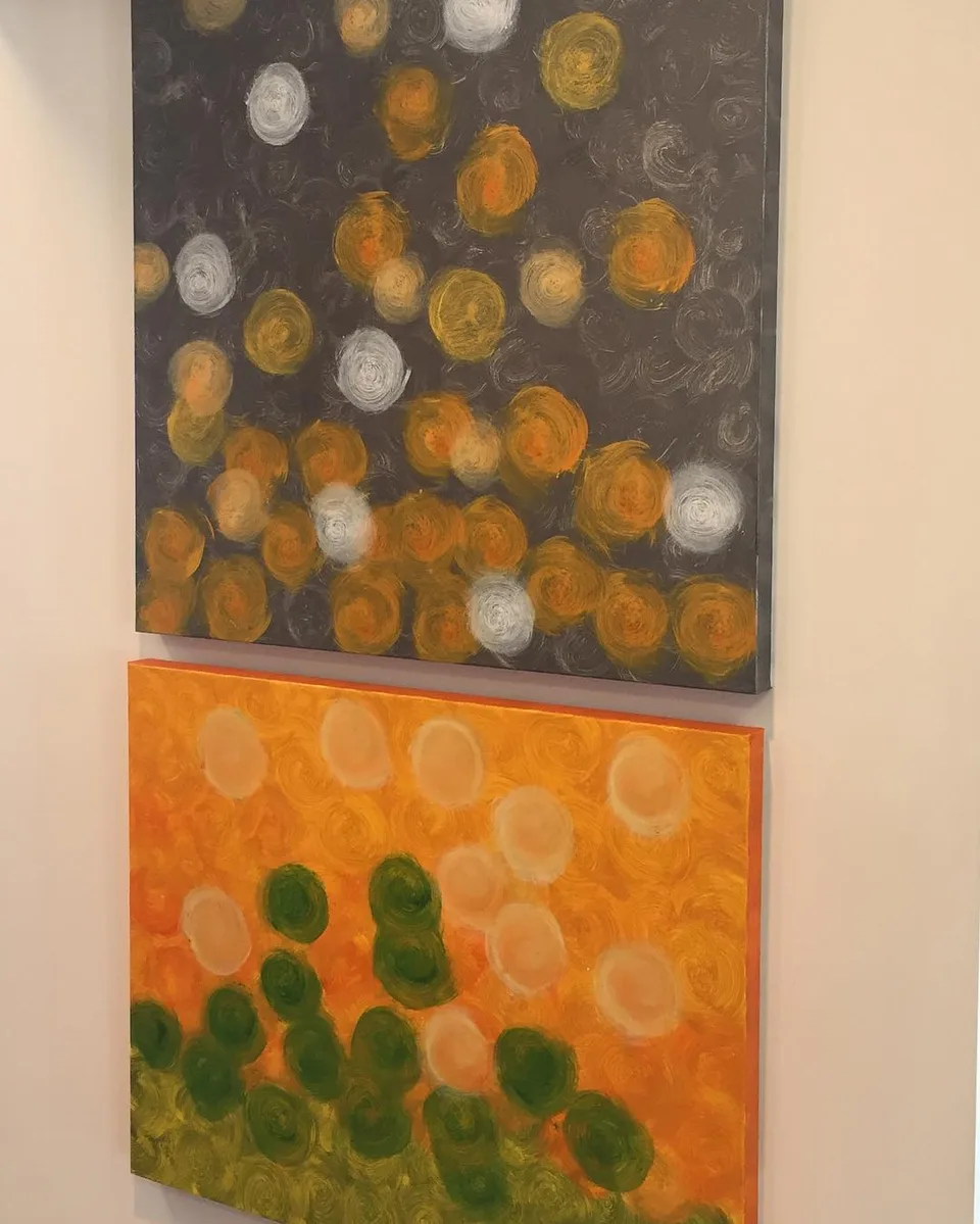 "Drifting Autumn" #orangeisthenewblack #artoncanvas #painting #expression…, a painting by Neha