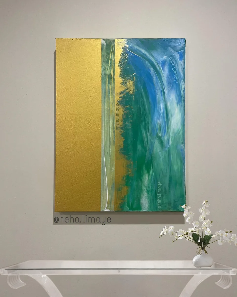 The gold lining: Earth, a painting by Neha