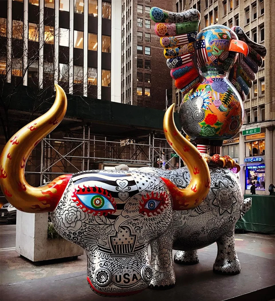 A ride and a flight... #buffaloandeagle #hungyi #sculpture #steelsculpture…, 1 of 1