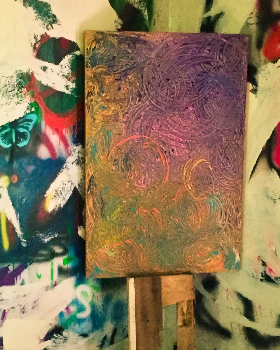 Labyrinth of thoughts [on location], a painting by Neha