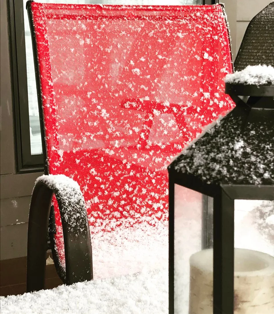 Snow me a seat, please... #snow #snowday #snowinmarch #weathergonewild…, 1 of 1