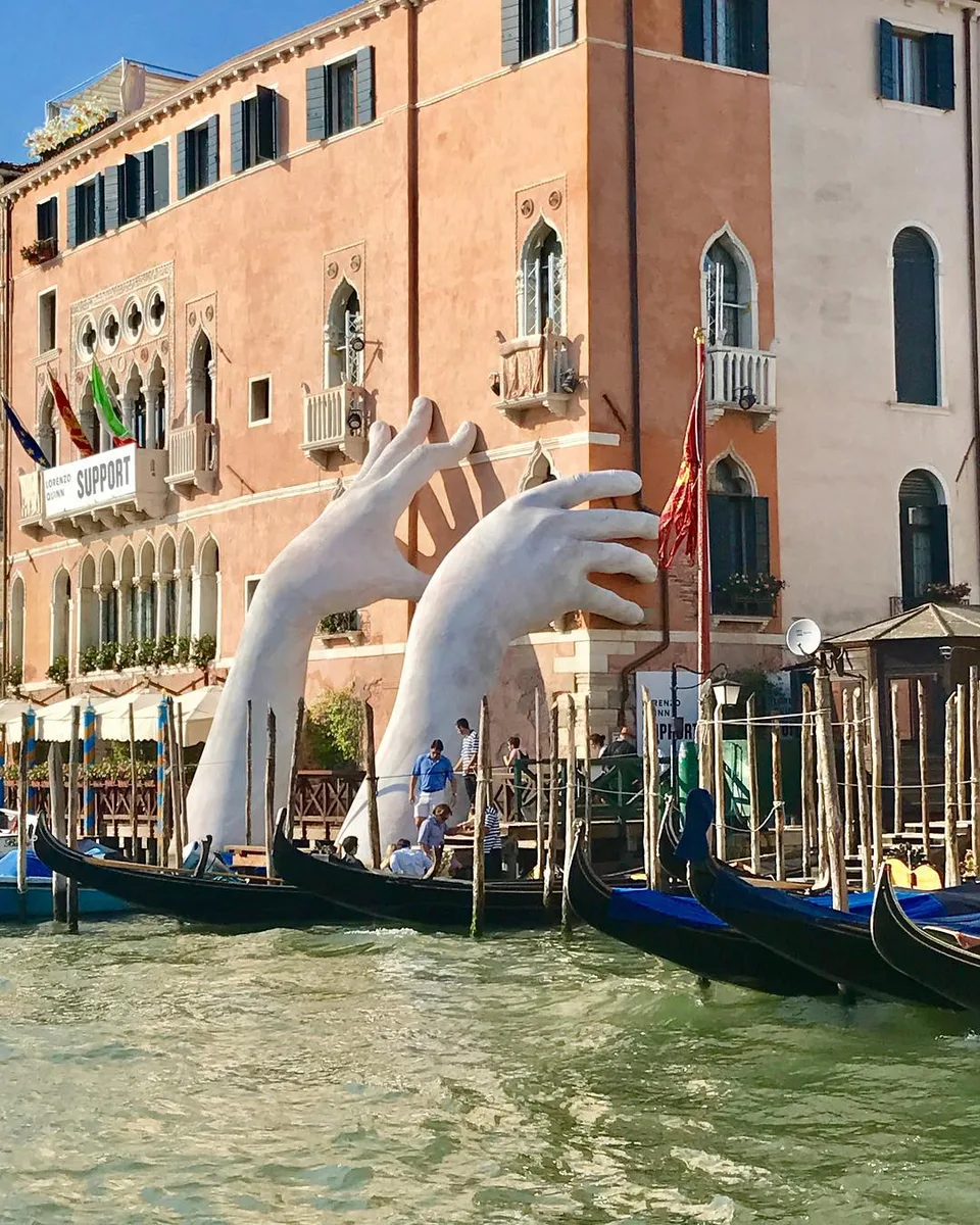 An appeal #vistasofvenice #venice #italy #europe #lorenzoquinn #support…, 1 of 1