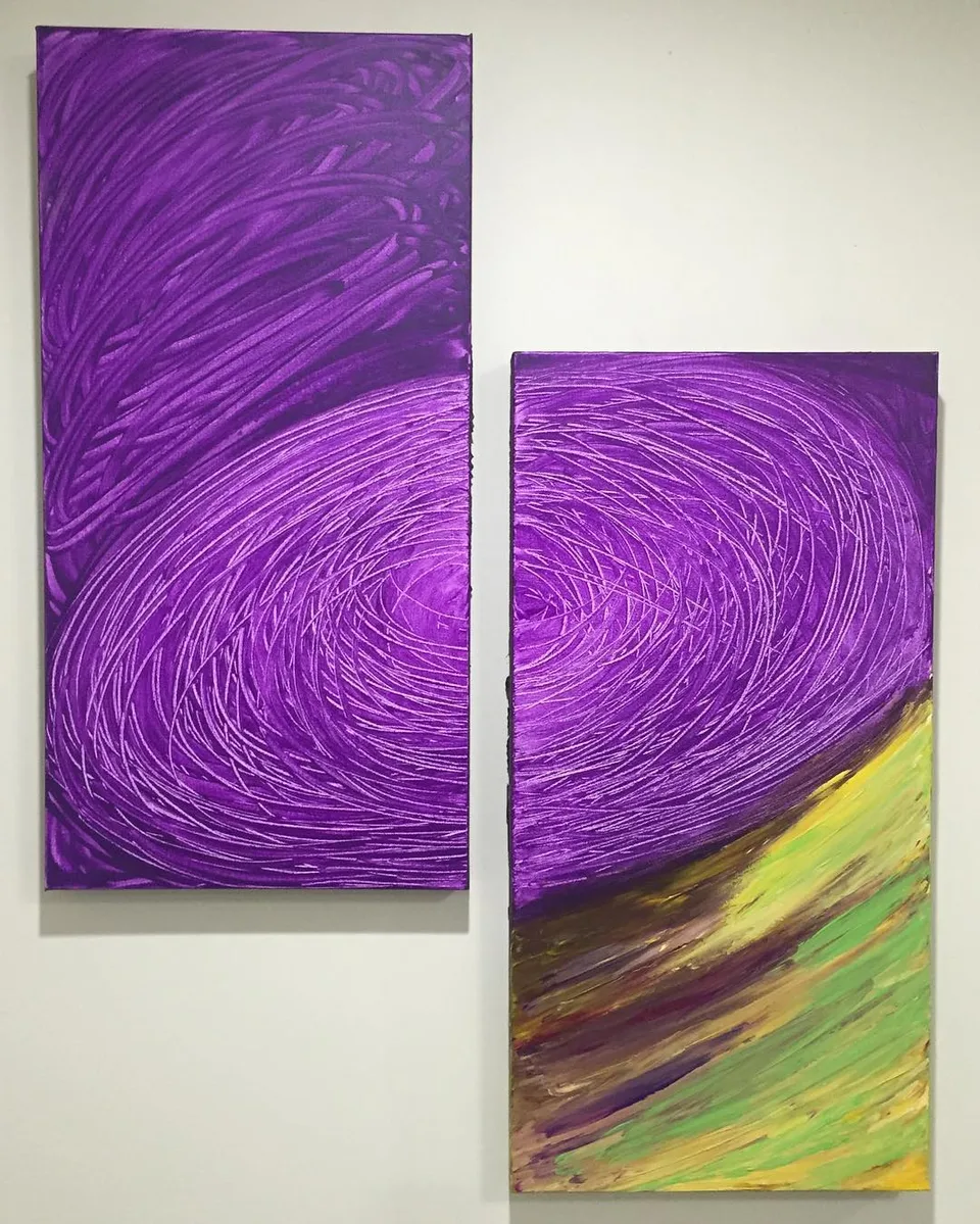 Introspection - second painting in a series of 3 to accompany power house…, a painting by Neha