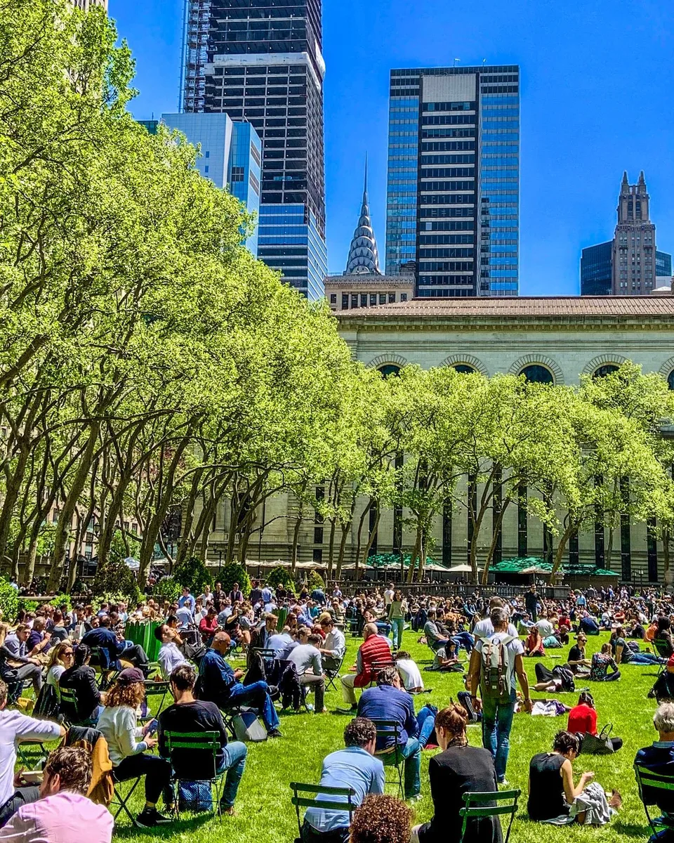 When the sun comes out... New Yorkers soak it in!, 1 of 1