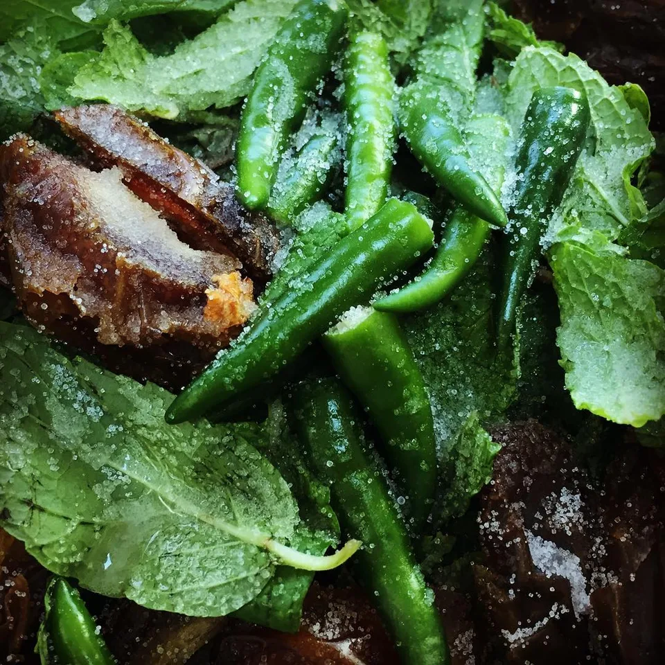 Fire & Ice... #greenchilli #mint #dates #chutney #foodandwine, 1 of 1