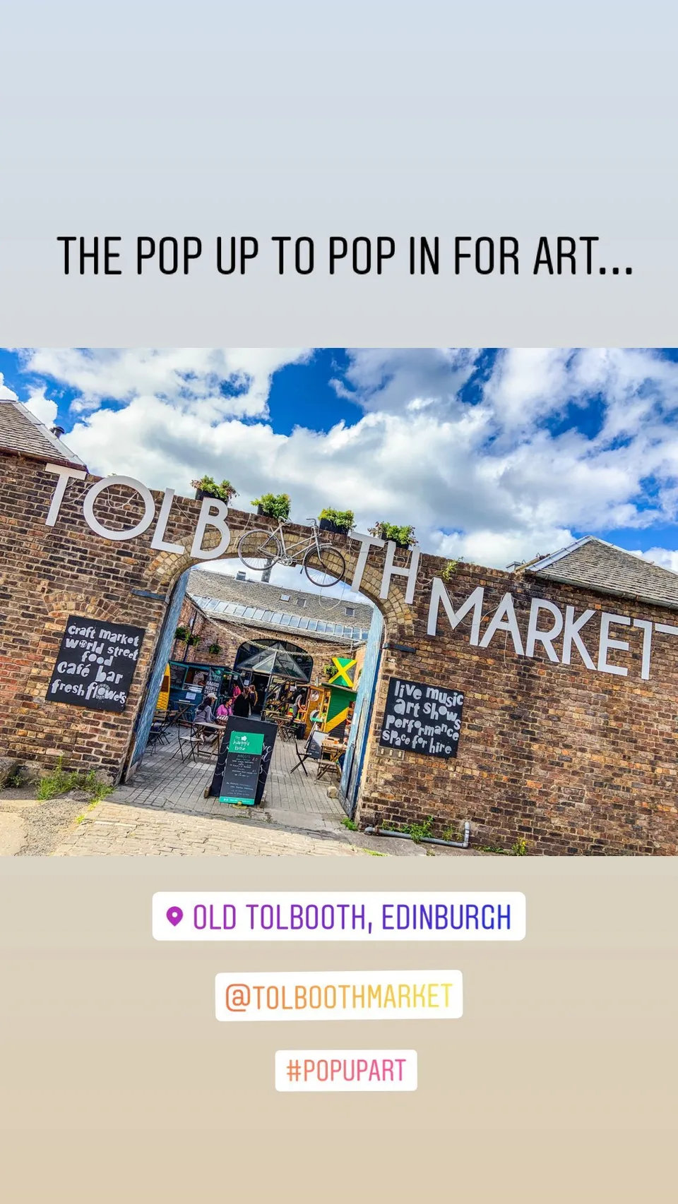 THE POP UP TO POP IN FOR ART...