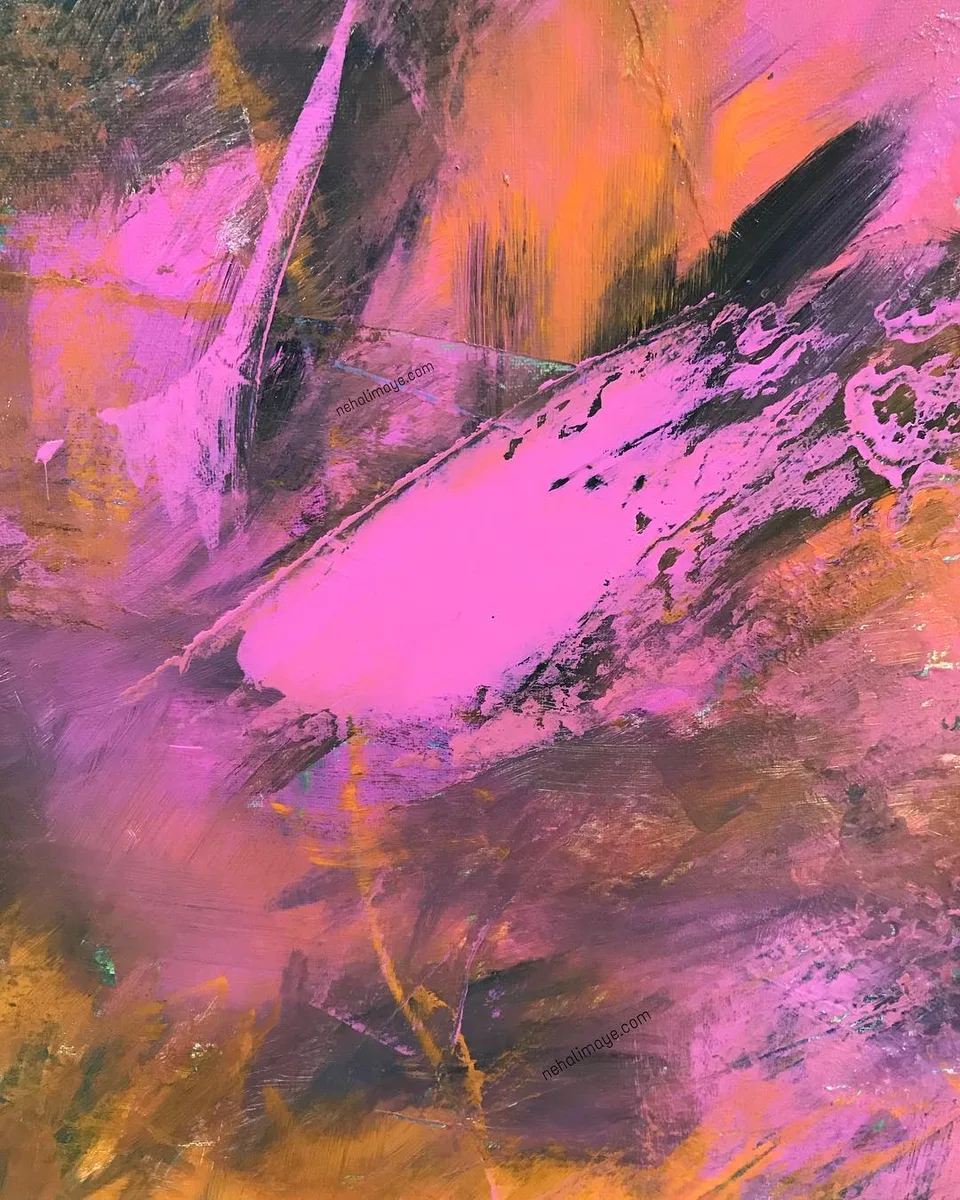 I’ve missed my studio... a lot! But my thoughts have visited my canvases and…, a painting by Neha