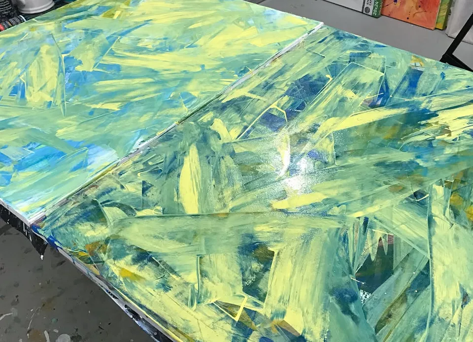 Back in the studio... letting thoughts take flight... #nehalimaye…, a painting by Neha