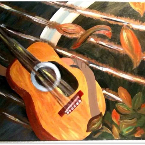 Strings attached, vibes free, a painting by Neha
