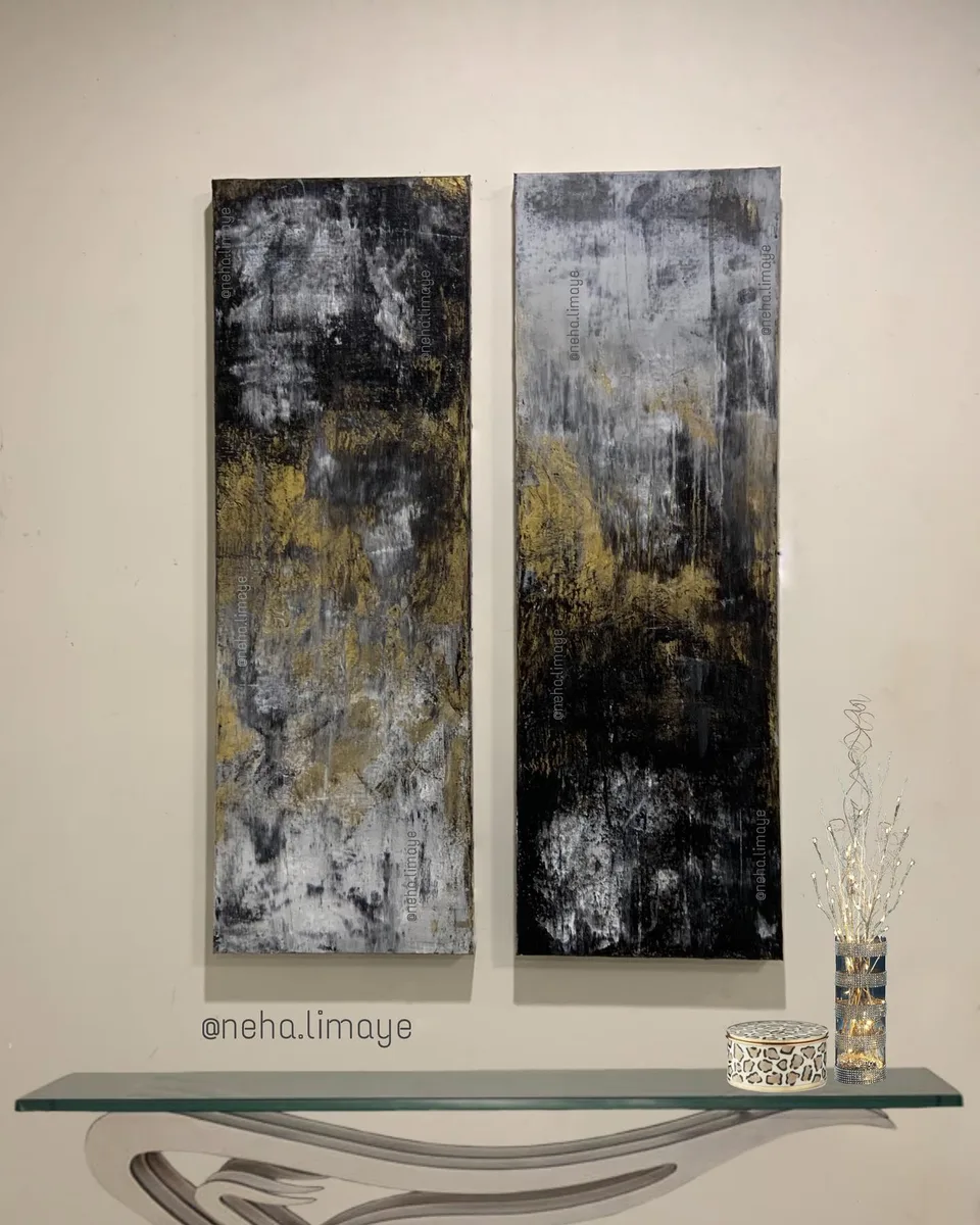 Glowing in harmony - left and right panels, a painting by Neha