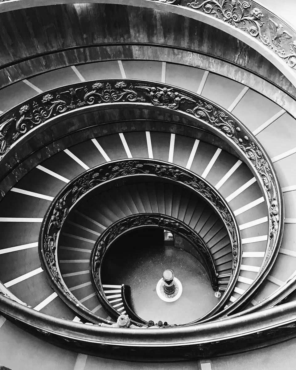 Which way do you go? #romancingrome #theblackandwhiteseries #vatican #spiral…, 1 of 1