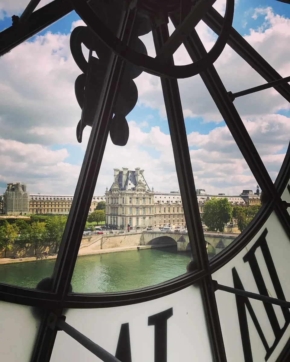 Peeking through the clock tower... #postcardsfromparis #viewofthelouvre #louvre…, 1 of 1