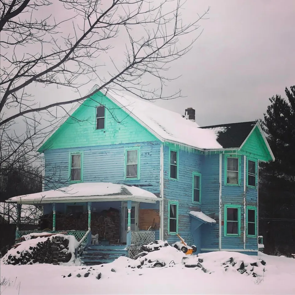 Colored cheer in C'old town, USA. #cold #snow #smalltownusa #upstateny…, 1 of 1