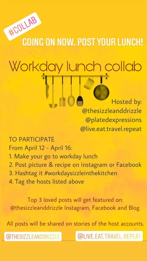 GOING ON NOW. POST YOUR LUNCH!