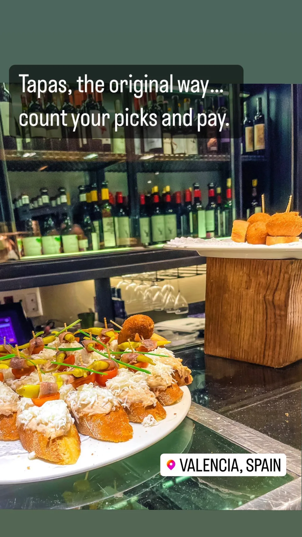 Tapas, the original way…
count your picks and pay.