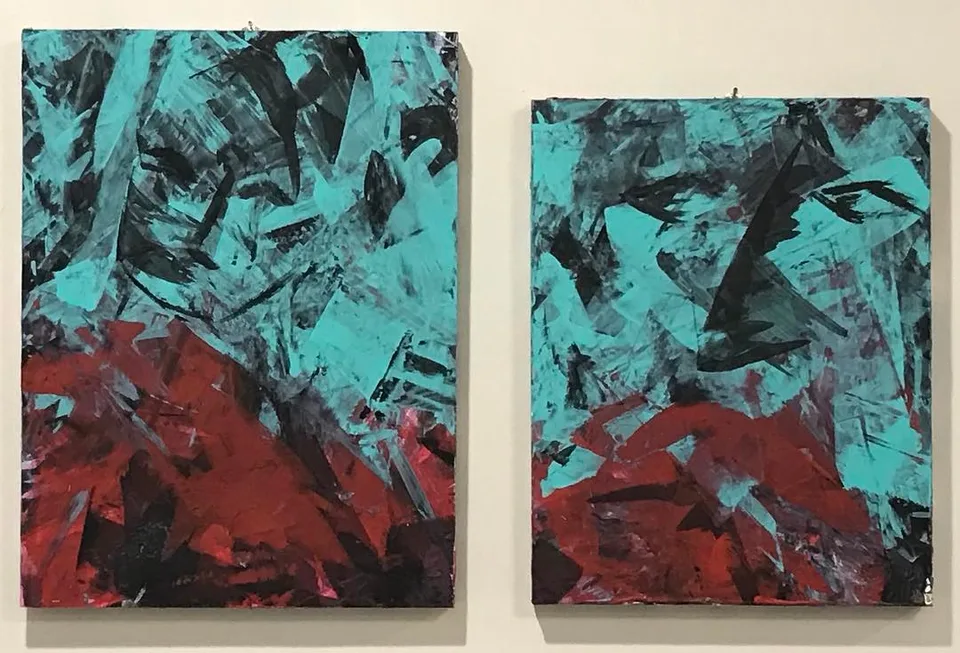 "We bleed red" [acrylic on wood, 16 x 24] #nehalimaye #anexpressionist…, a painting by Neha