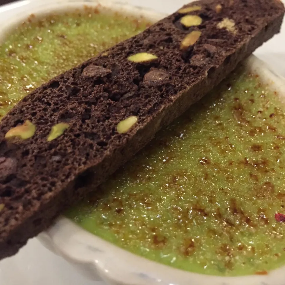 Greened creme brûlée #pistachio #dessertwithatwist, 1 of 1