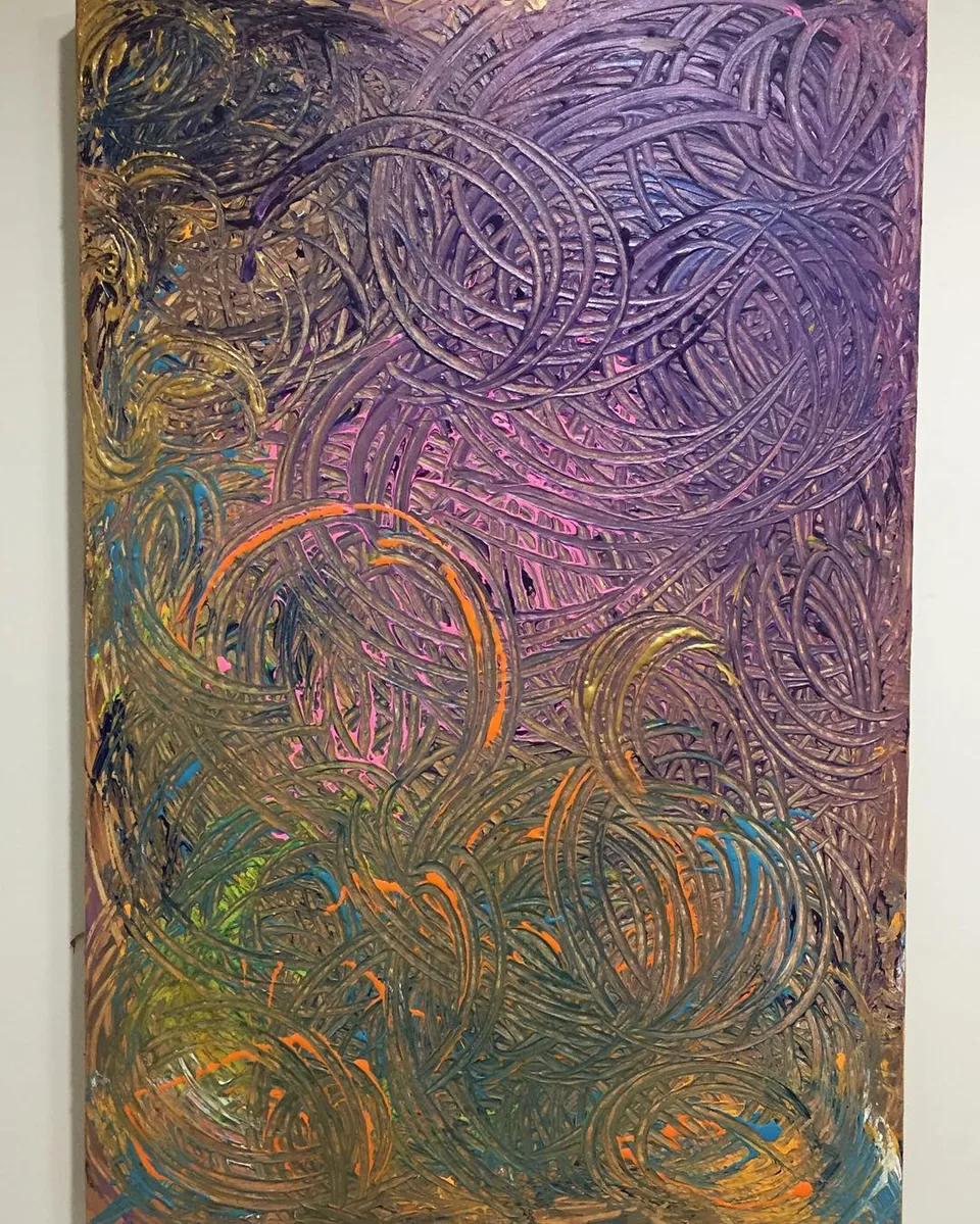 Labyrinth of my thoughts - first painting in a 3 part series for Eloquence, a…, a painting by Neha