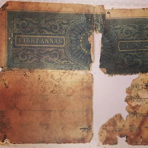 100 year old legal document #EightAanaStampPaper #HistoryOfIndia…, 1 of 1