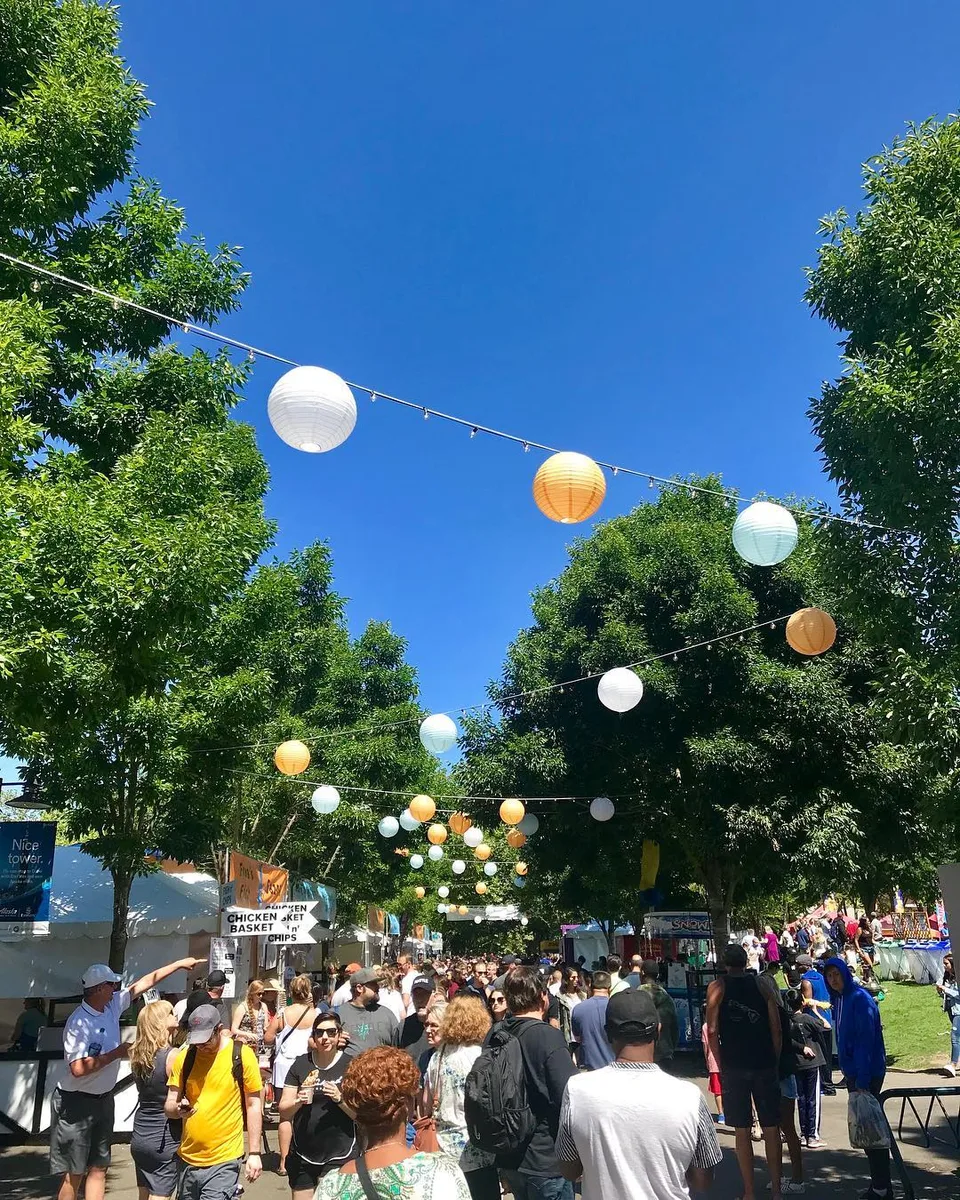 Oh what fun it is to spot the yellows! Street fair by the Space Needle on a…, 1 of 1