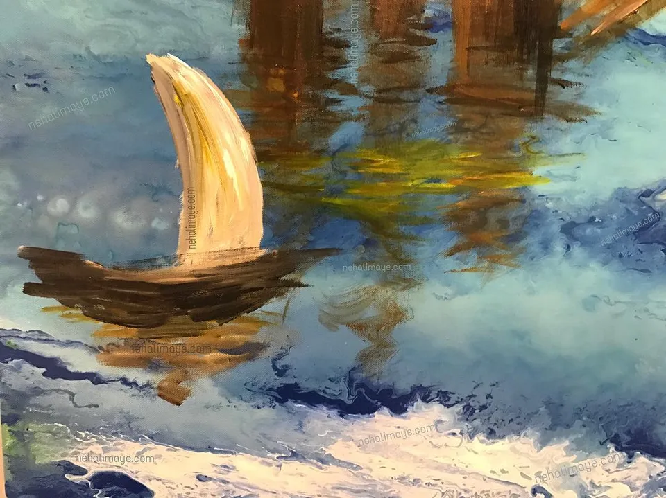 City dreams, take me home - panel 3., a painting by Neha