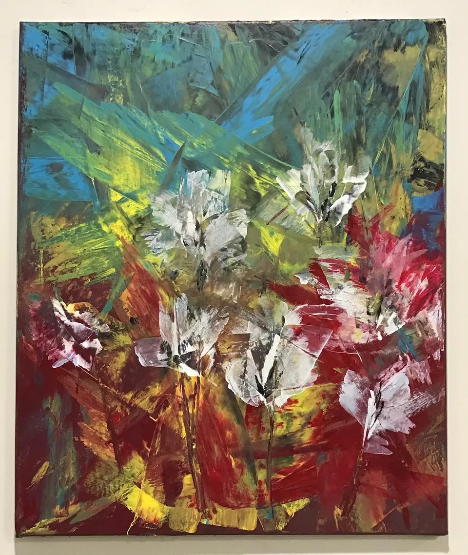 Faith [acrylics on canvas, 24 x 30] #nehalimaye #anexpressionist #originalart…, a painting by Neha