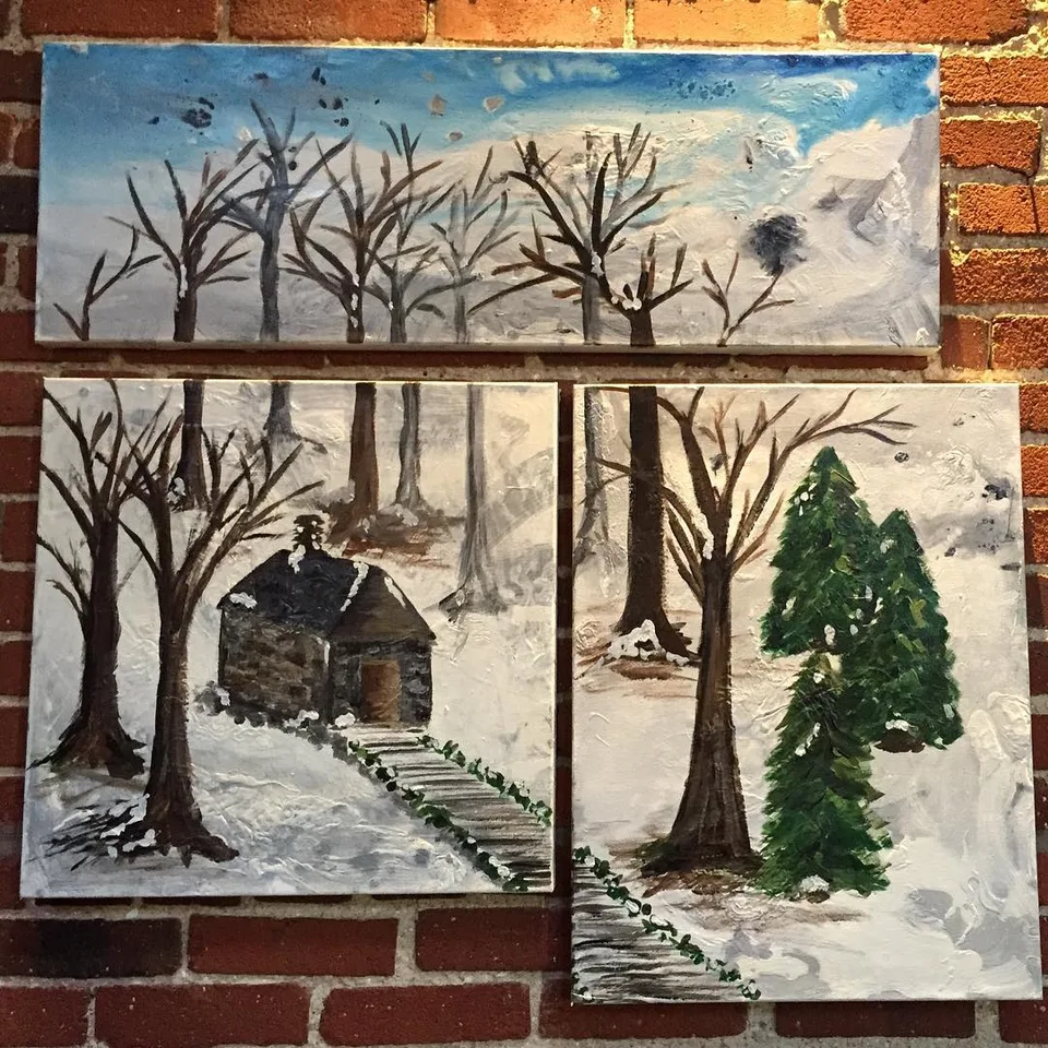 "Warmth" #artoncanvas #painting #expression #originalart #nature #winter, a painting by Neha
