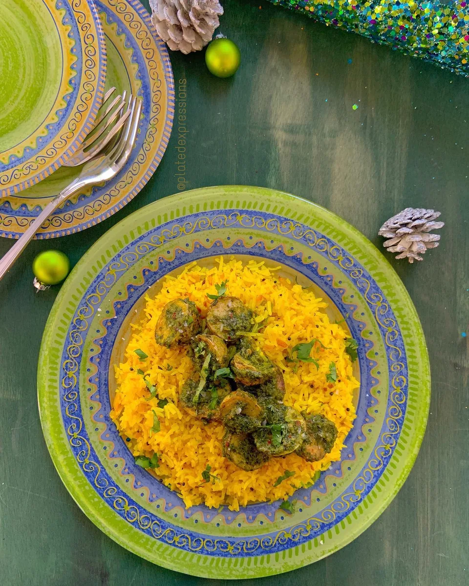 I zhoug you with potatoes, turmeric rice!, 1 of 1