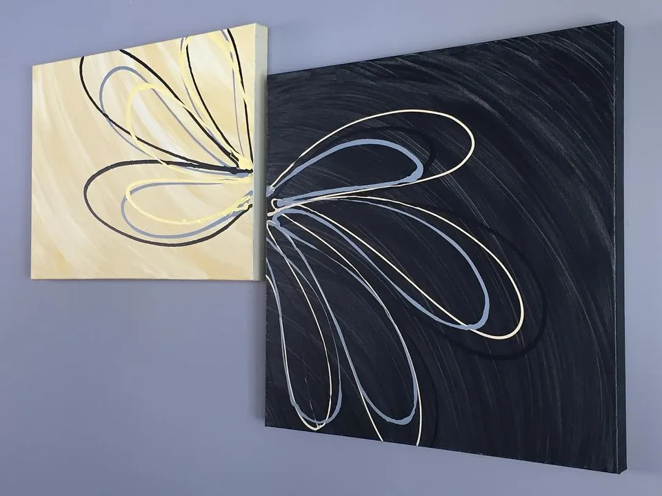 "Contrasting reflections" #expression #simpleart #modernart #originalart…, a painting by Neha