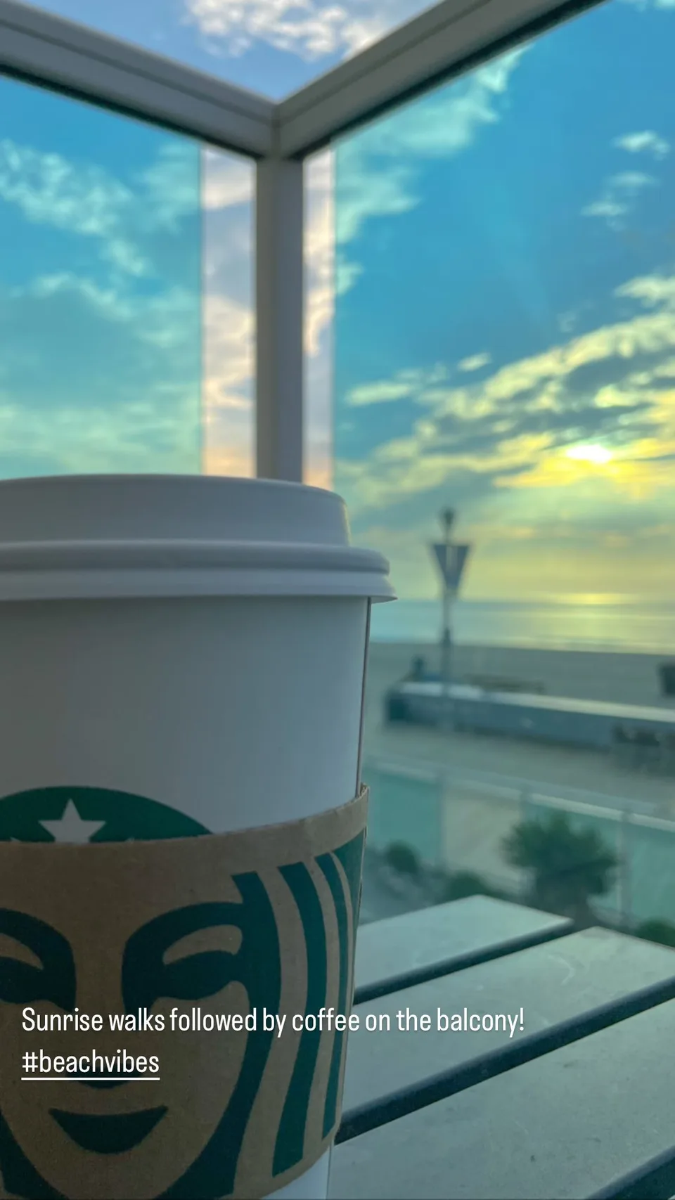 Sunrise walks followed by coffee on the balcony!  #beachvibes